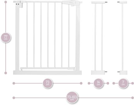 MoMi PAXI cancelletto di sicurezza delle scale per bambini con estensioni bianco