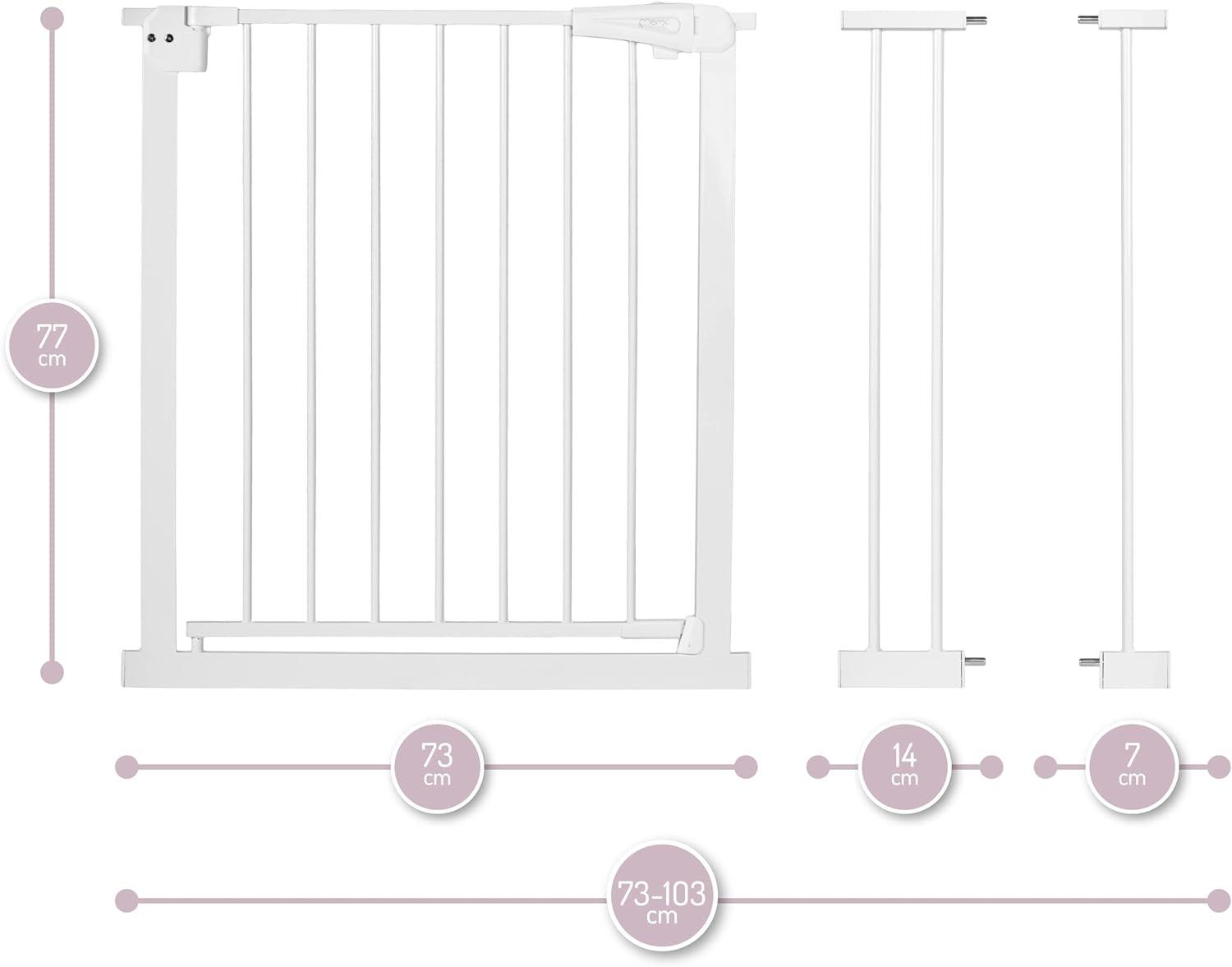 1720731momakce00017_1.jpg MoMi PAXI cancelletto di sicurezza delle scale per bambini con estensioni bianco - immagine 1