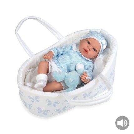 ARIAS - Bebè AZZURRO cm.40 in Culla PIANGENTE