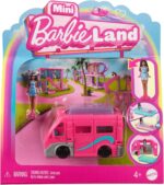 Set Bambola E Veicolo Barbie Mini Barbieland Con Bambola Da 3,8 Cm E Camper Dei Sogni Con Piscina Cambia-Colore
