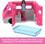 Set Bambola E Veicolo Barbie Mini Barbieland Con Bambola Da 3,8 Cm E Camper Dei Sogni Con Piscina Cambia-Colore - immagine 2