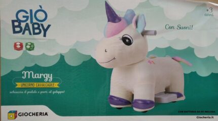 GIO' BABY - Unicorno Cavalcabile in Peluche Batteria 6V