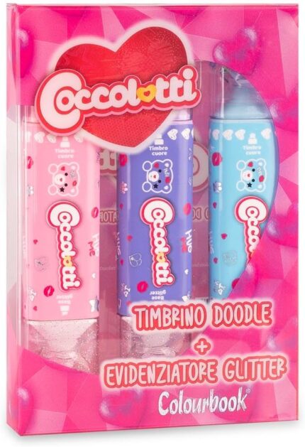 Set 3 evidenziatori con timbro Coccolotti