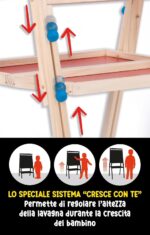 Montessori lavagnona legno cresce con te - immagine 3