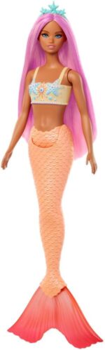 Barbie Sirena Con Capelli Rosa e Coda Arancione - immagine 2