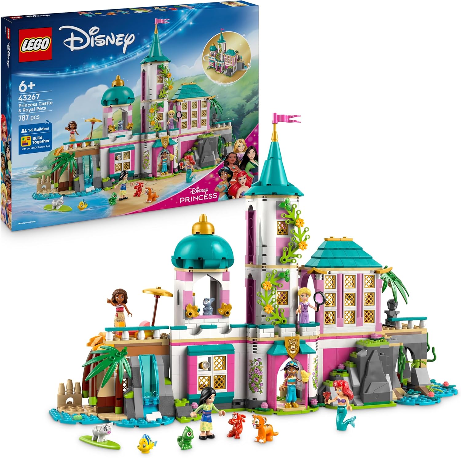 45327212504549913343f30526a66f08f362a91.jpg Lego Disney Princess Castello della Principessa e animali reali - immagine 1