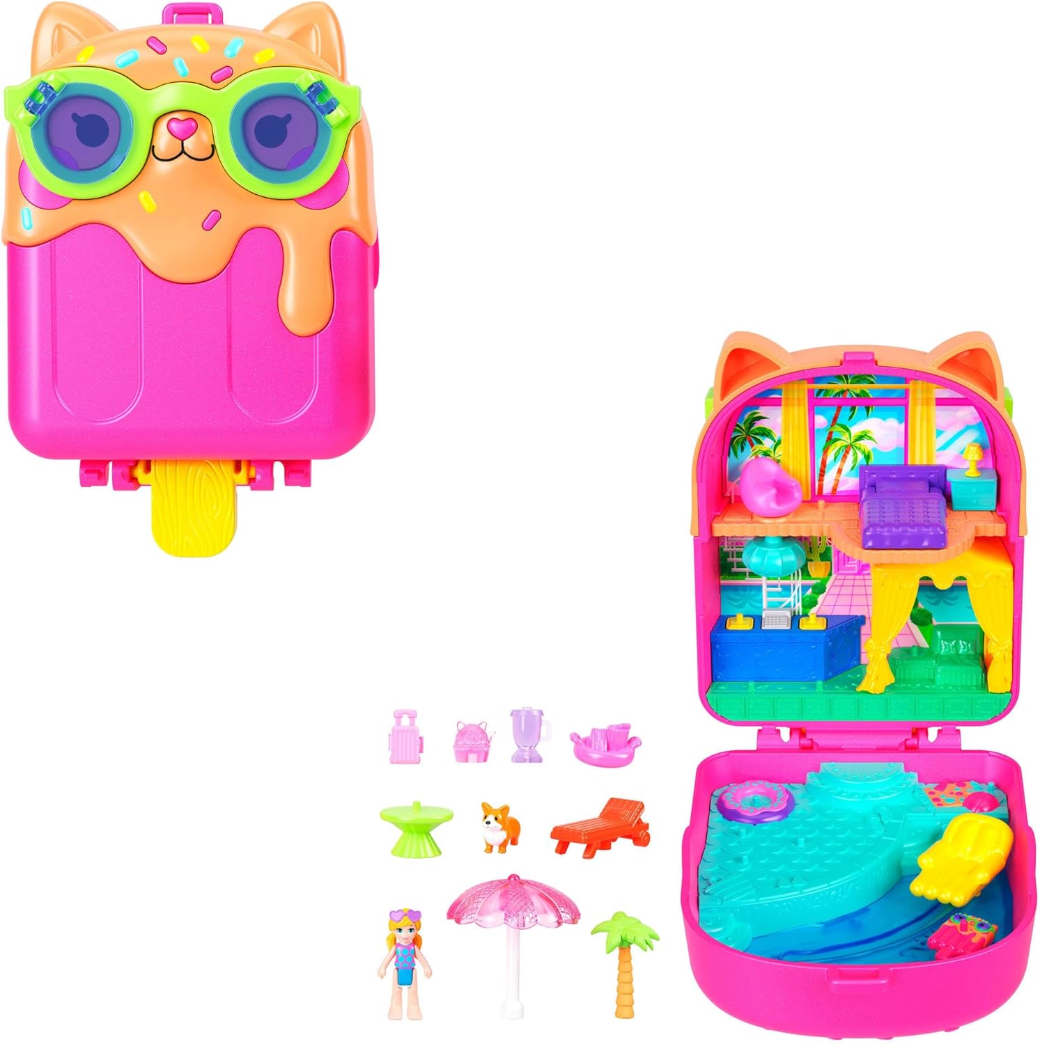 4558711aec8876cc1078e856cc61e51c06a08b1.jpg Polly Pocket Cofanetto Resort Gattino - immagine 1