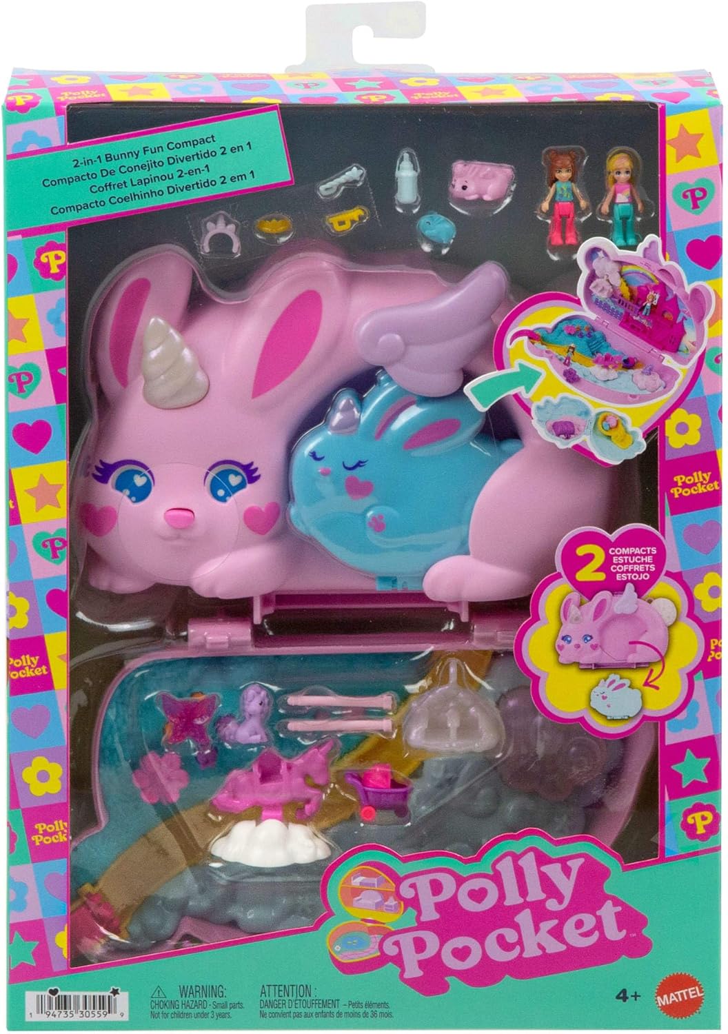 4694941c8019cd99417e11f3c3874d9d6117d1d.jpg POLLY POCKET BORSETTE DEI SEGRETI 2-in-1 Bunny Fun Comp - immagine 1