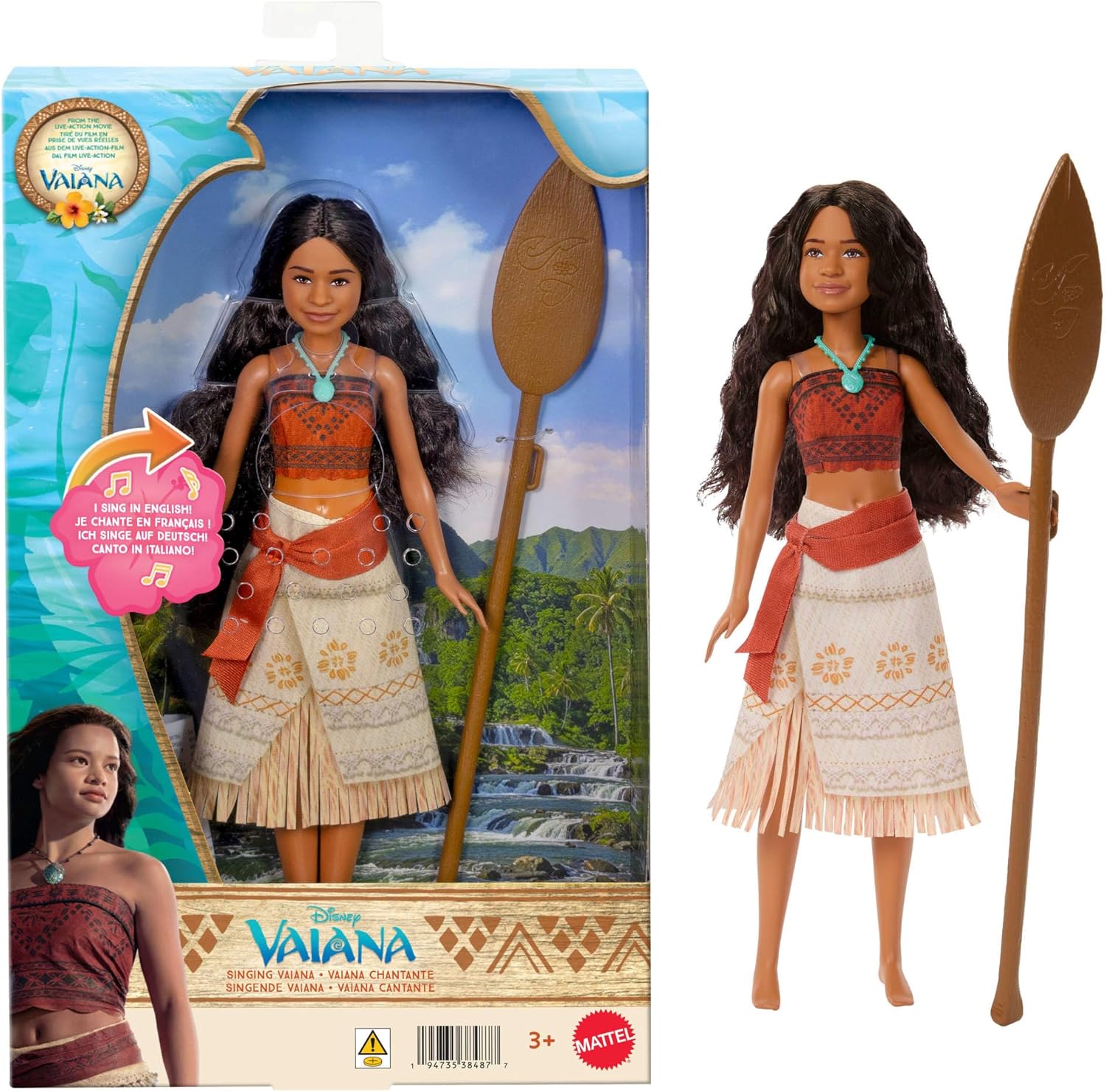 4707211aeeaa44925358eda932b8763a1b8f7b7.jpg Disney Bambola Vaiana Che Canta "Oltre L'Orizzonte" - immagine 1