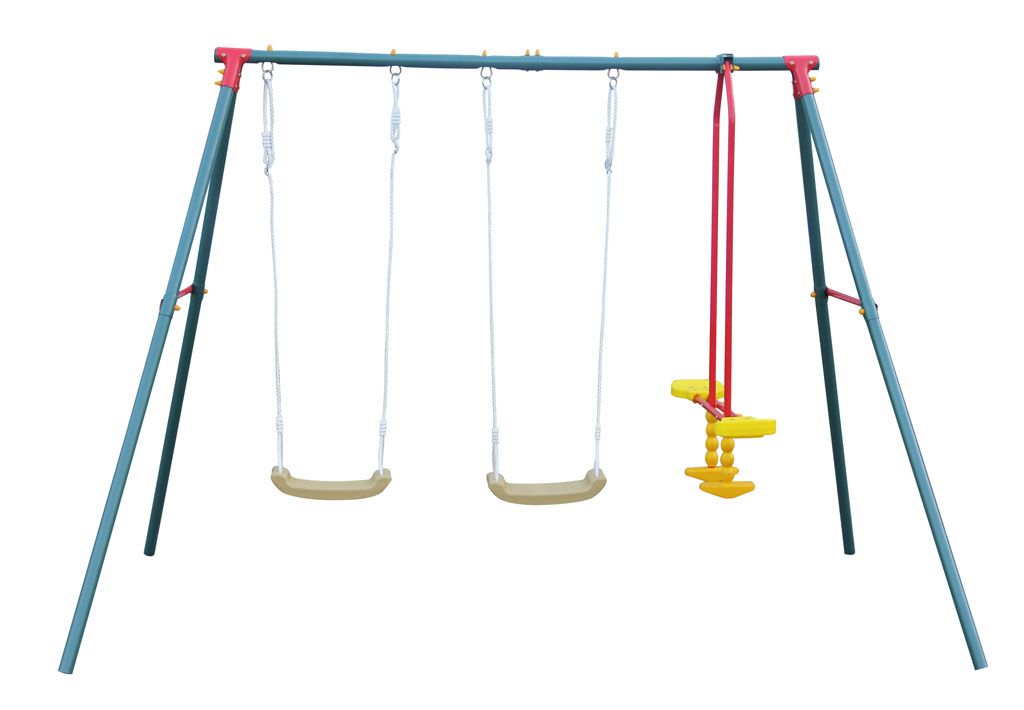 14828319b16f879f873b7bf990b275a67d7c708.jpg Altalena Multifunzione con due Seggiolini e un Dondolo 2.90x1.80x2M - immagine 1