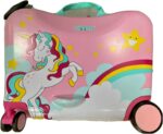 VALIGIA CAVALCABILE UNICORNO ROSA CON TROLLEY GIOLLY