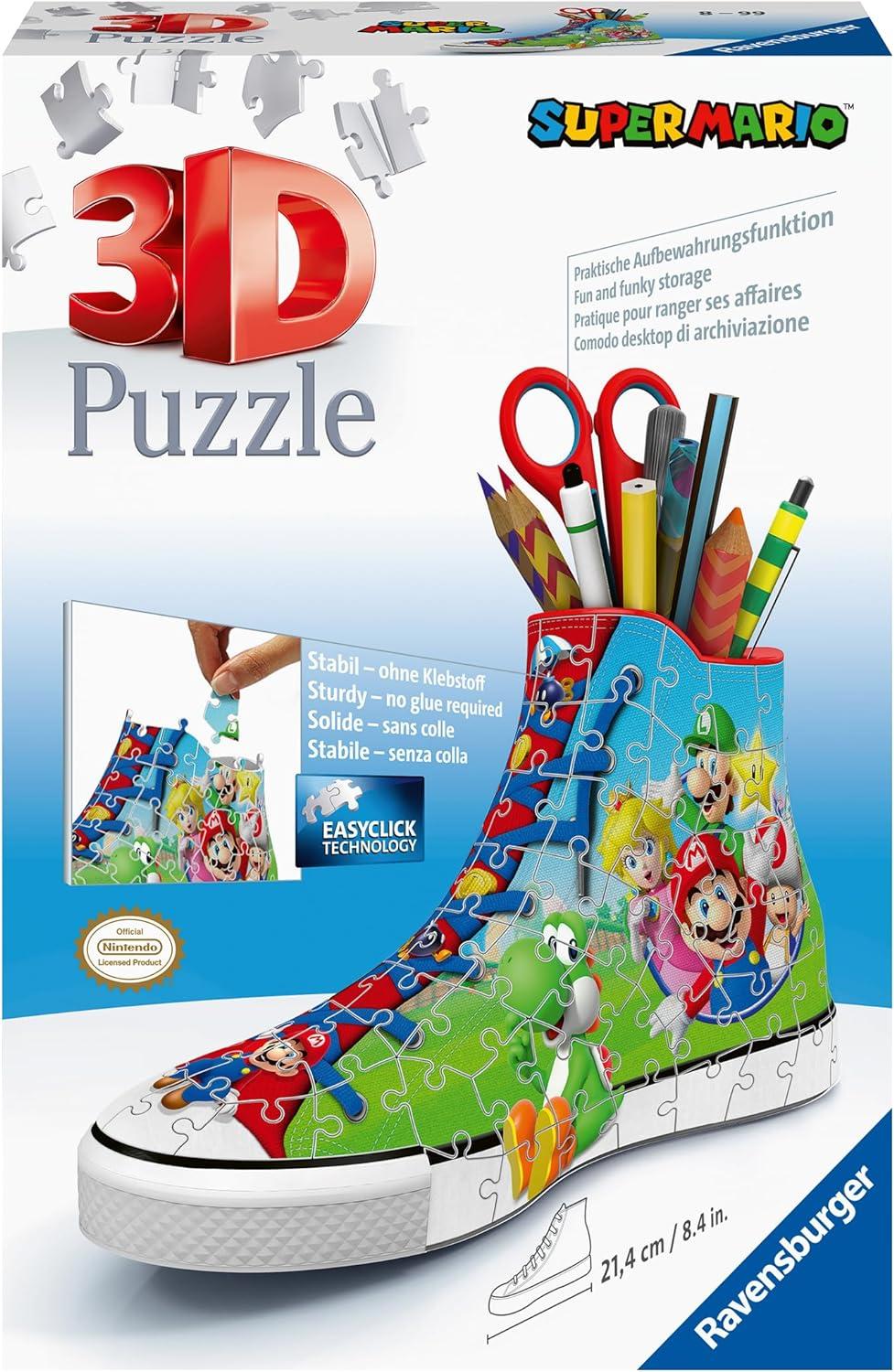 43525013e67f2c3f125cade175bcd3306d90f2f.jpg 3D Puzzle Portapenne Sneaker Super Mario Edition, 108 Pezzi - immagine 1