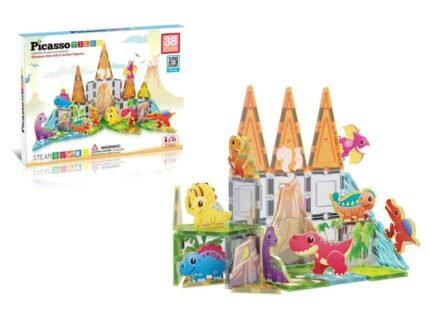 Picasso Tiles Costruzioni Magnetiche Set Dinosauri con 8 Dinosauri