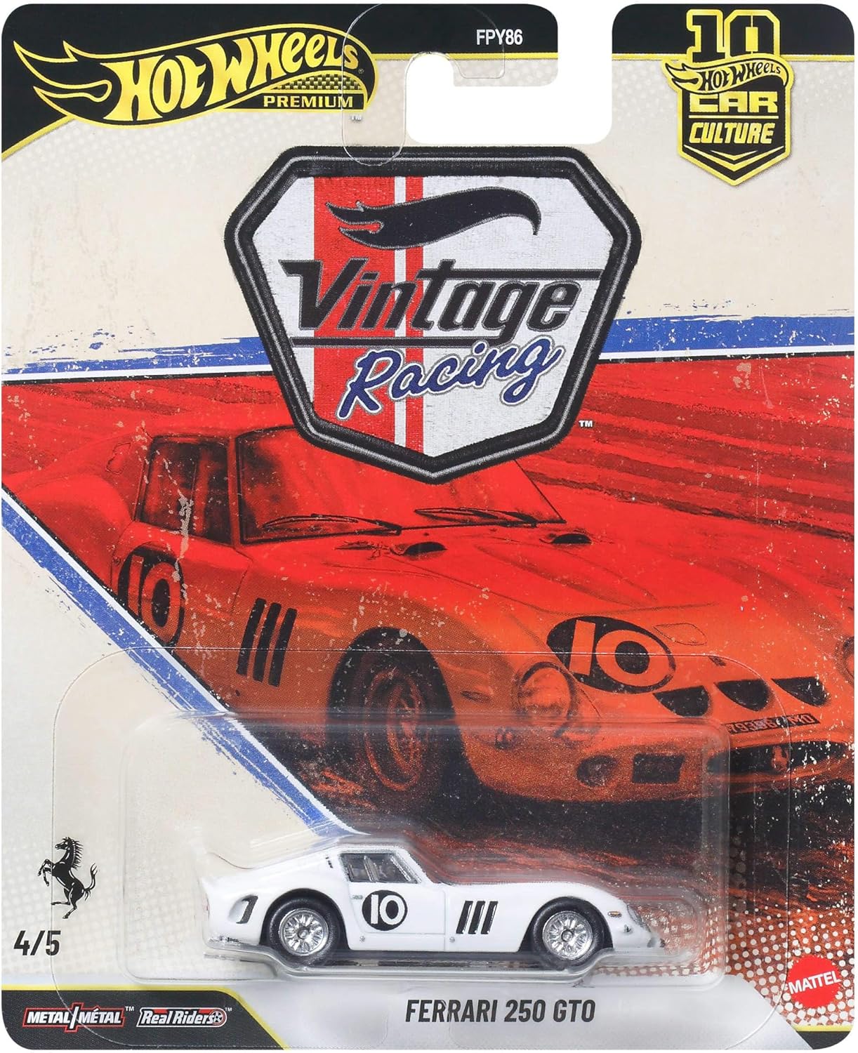 4721761cb82df623f50de26975010c5485c0811.jpg Hotwheels Premium Car Culture Vintage Racing Ferrari 250 GTO - immagine 1