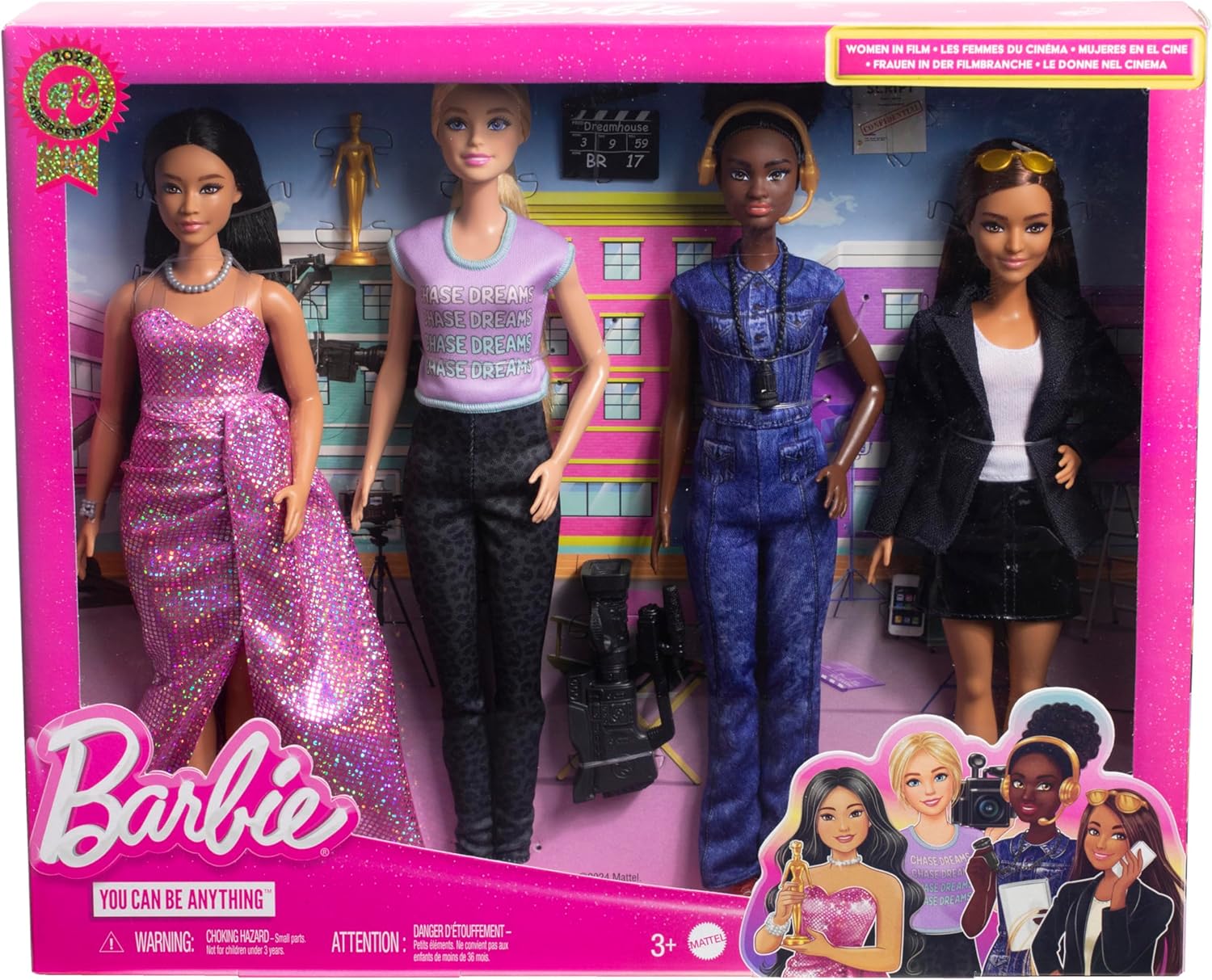 2880361d706895a460ad616f618063ef9988552.jpg Barbie Carriere - Set di 4 bambole donne nel cinema con accessori inclusi - immagine 1