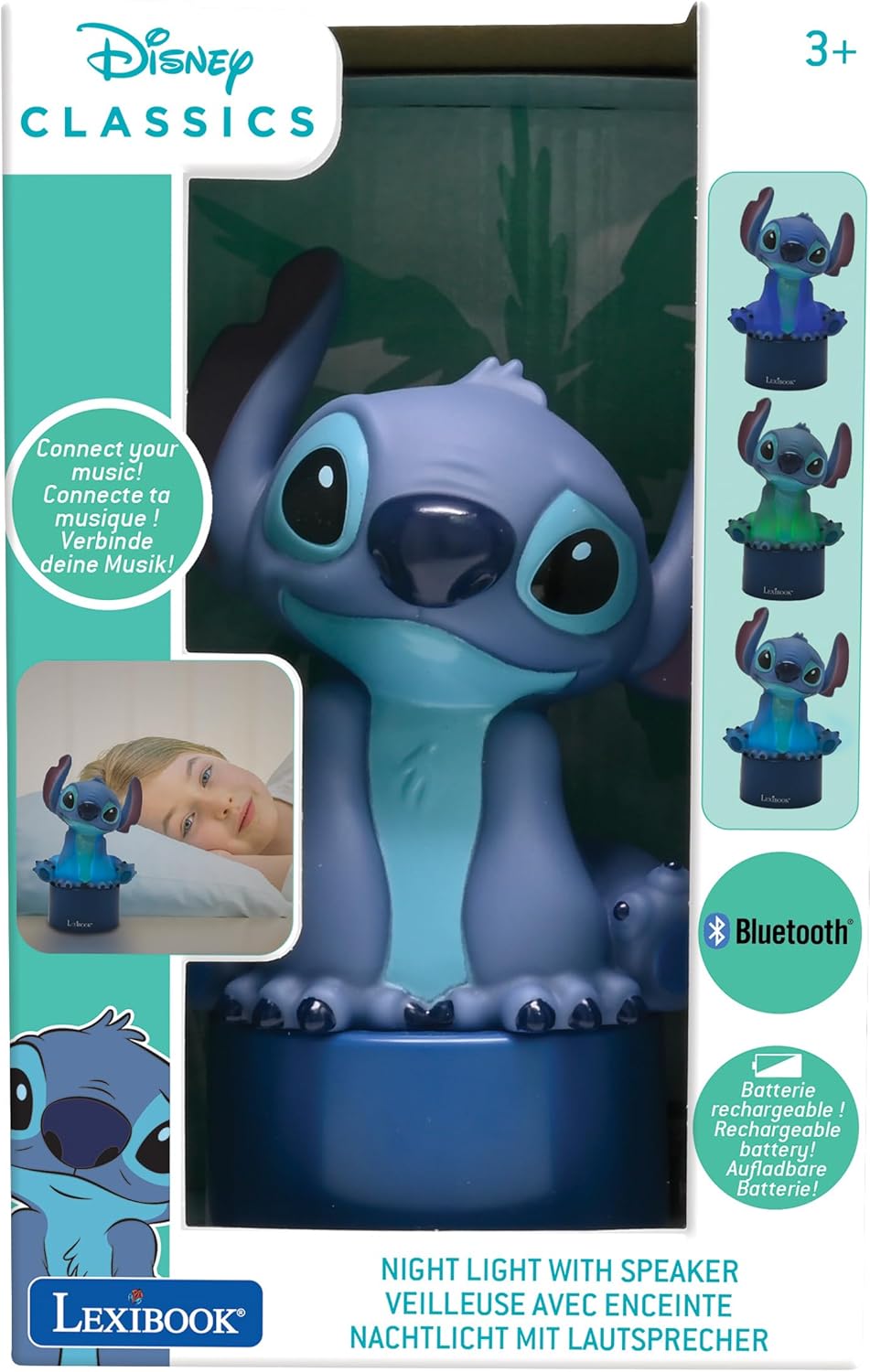 44955214b4229c0a5203f3429fe5b62338880b8.jpg Lexibook Disney Stitch luce notturna con altoparlante - immagine 1
