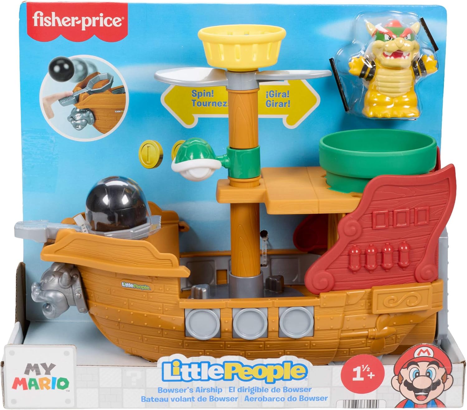 46459718e88877b47dc7b77e65ee50712374dec.jpg Little People My Mario Galeone di Bowser - immagine 1