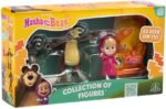 Masha e Orso Set da 3 Personaggi da 7 cm ed 1 Esclusivo a sorpresa