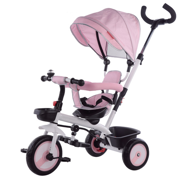 3178381e7a7415ad551d2bec109542bfe50a871.jpg TRICICLO GIREVOLE ROSA FRONTE MAMMA - immagine 1