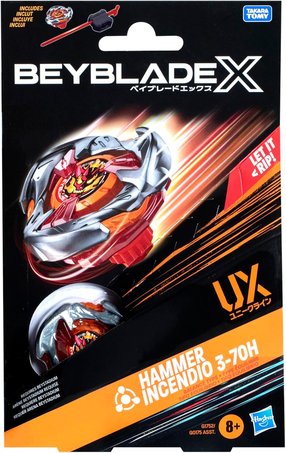 4541081e7b10e16af11b978ff4271b64791913b.jpg BEYBLADE X HAMMER INCENDIO 3-70H - immagine 1