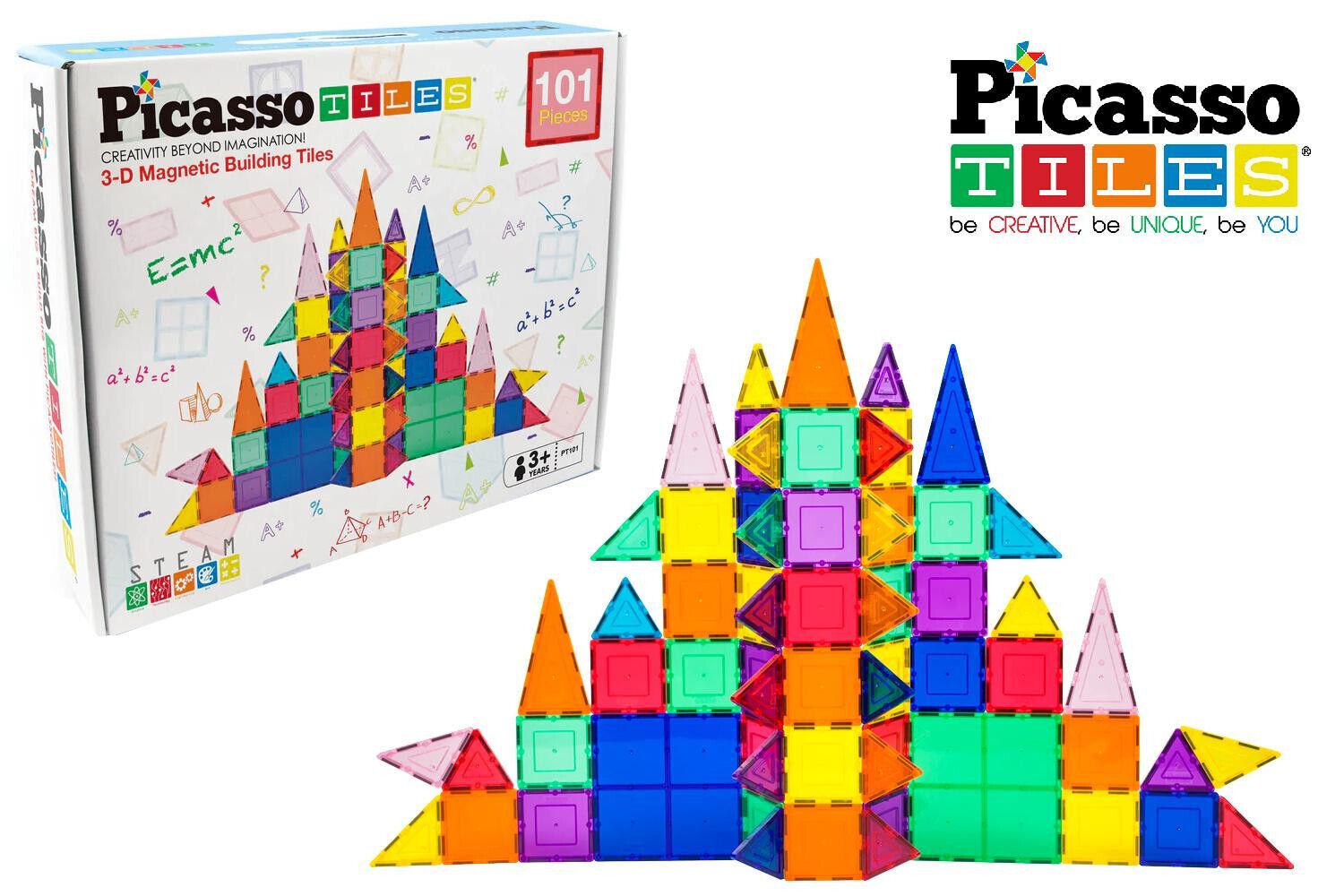 4549301mggpt101_1.jpg Picasso Tiles Blocchi Costruzioni Magnetiche 101 pezzi - immagine 1