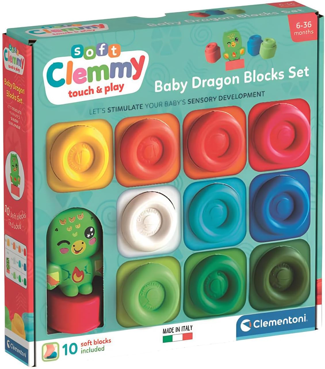 457974165578f4a3607aa158d9c832800563bc4.jpg Soft Clemmy - Baby Dragon Blocks Set - immagine 1