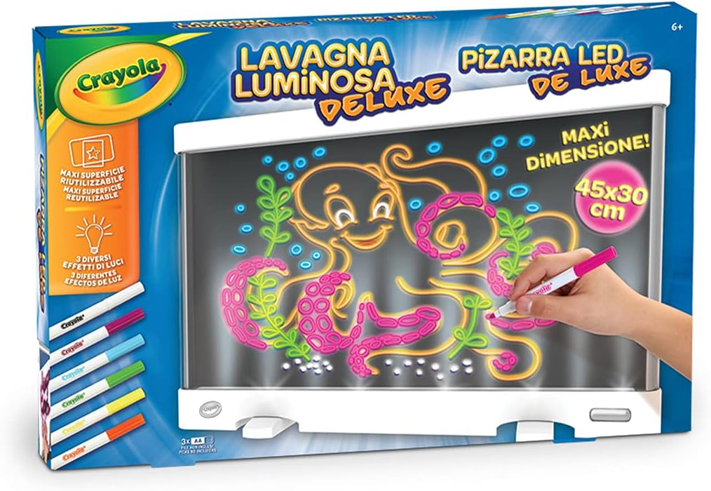 4651151b049f2f425ede5450b3df324d6793f35.jpg Lavagna Luminosa Deluxe Maxi Superficie CON PENNARELLI - immagine 1