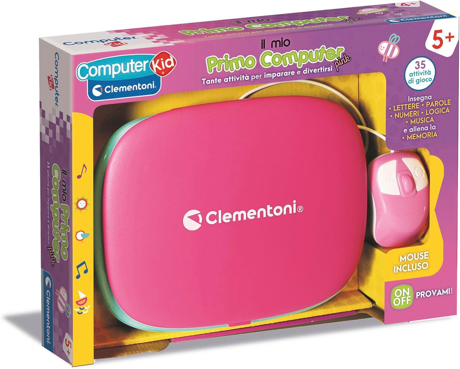 47087115d1a4cf7acb8f79a9838ea0802e58f02.jpg Computer Kid Il mio Primo Computer rosa con mouse 5+ - immagine 1