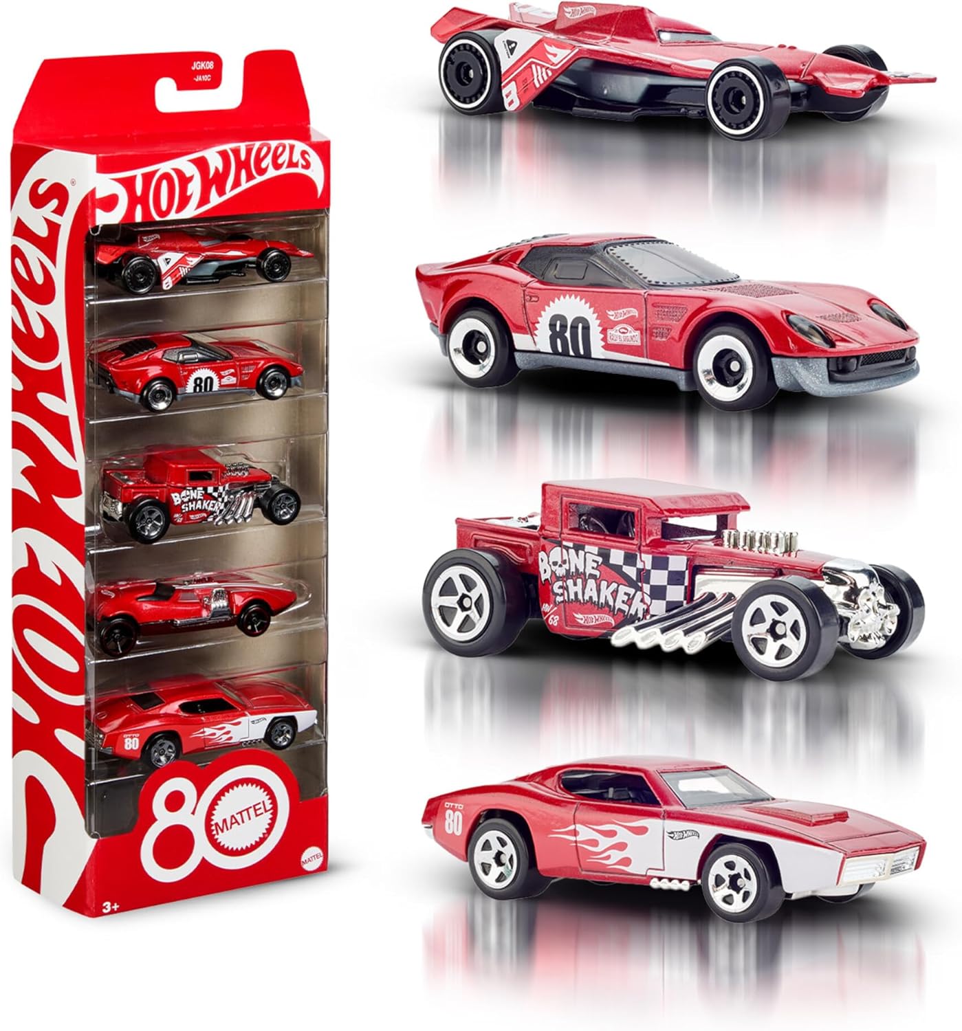 48256016d9eba7951352d7248e4d6f2a016b0ff.jpg Hot Wheels Confezione Da 5 Macchinine Core Mattel Per L'80 Anniversario - immagine 1